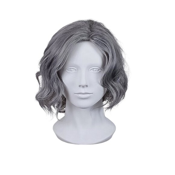 Grey Short Wavy Bob Wig - Picture 1 of 12